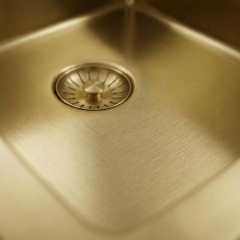Pure.Sink Exclusivo Gouden kleine spoelbak met afdruipgedeelt 78x52 cm Tapwing links PEX3478LT-60